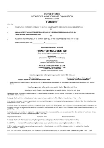 Thumbnail Himax Technologies 20-F Annual Report 