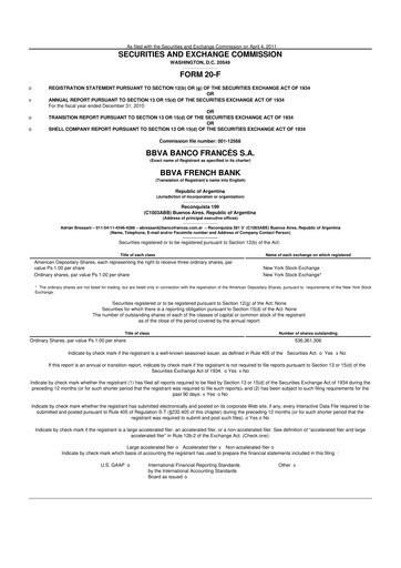 Vorschaubild BBVA Argentina 20-F Jahresbericht 