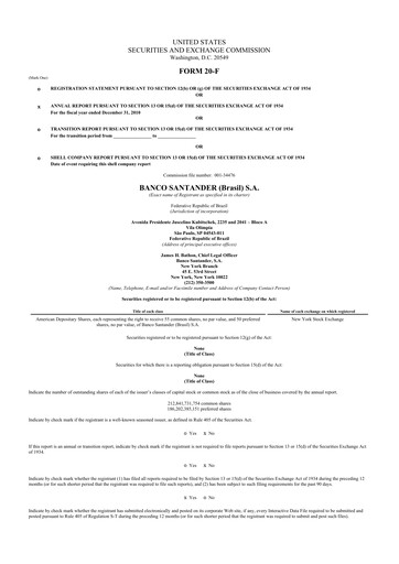 Thumbnail Banco Santander Brasil 20-F Annual Report 