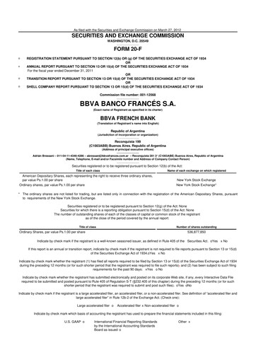 Vorschaubild BBVA Argentina 20-F Jahresbericht 