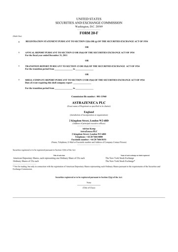 Thumbnail AstraZeneca 20-F Annual Report 