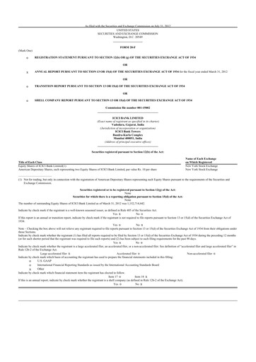 Thumbnail ICICI Bank 20-F Annual Report 