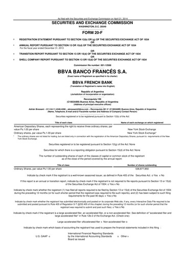 Vorschaubild BBVA Argentina 20-F Jahresbericht 