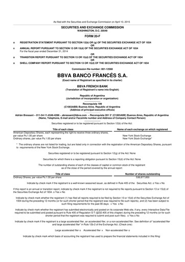 Vorschaubild BBVA Argentina 20-F Jahresbericht 