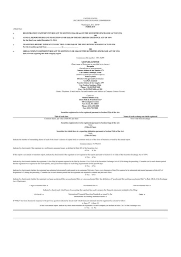 Thumbnail Geopark 20-F Annual Report 