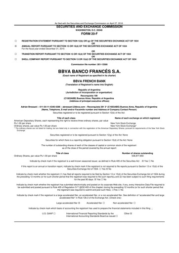 Vorschaubild BBVA Argentina 20-F Jahresbericht 