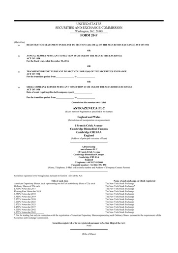 Thumbnail AstraZeneca 20-F Annual Report 