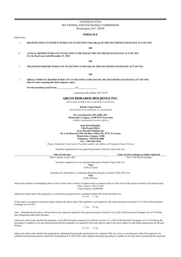 Thumbnail Arcos Dorados Holdings
 20-F Annual Report 2016