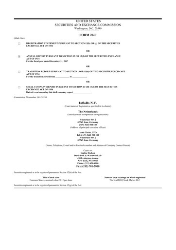 Thumbnail InflaRx
 20-F Annual Report 2017