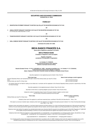 Vorschaubild BBVA Argentina 20-F Jahresbericht 