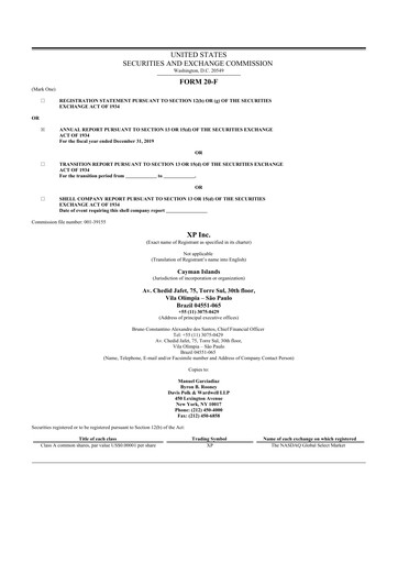 Thumbnail XP Inc. 20-F Annual Report 