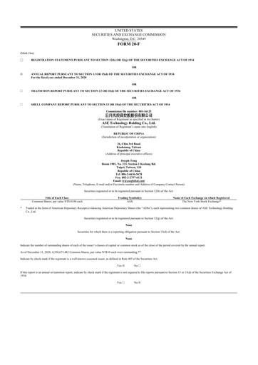 Thumbnail ASE Group
 20-F Annual Report 2020