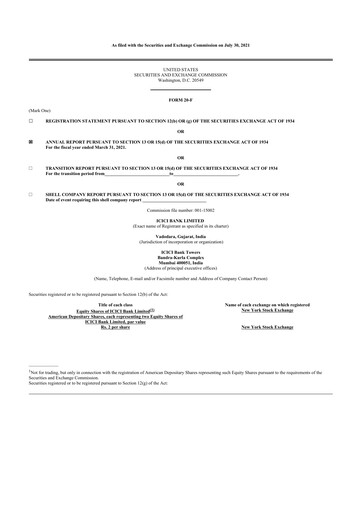 Thumbnail ICICI Bank 20-F Annual Report 