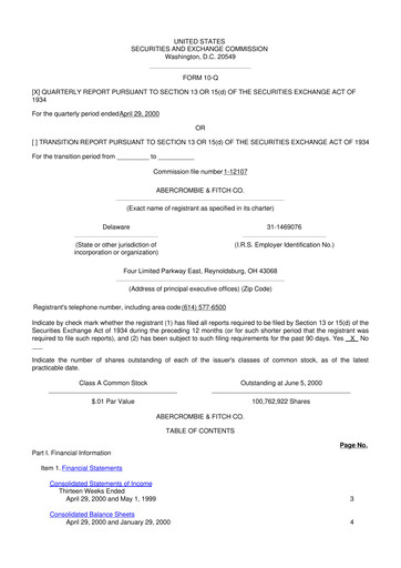 Miniature Abercrombie & Fitch 10-Q Rapport trimestriel  