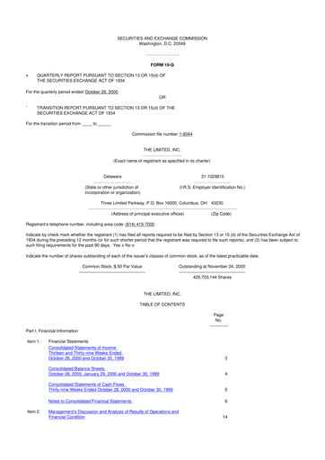 Thumbnail Bath & Body Works 10-Q Quarterly Report FY 