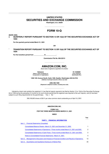 Miniature Amazon 10-Q Rapport trimestriel  