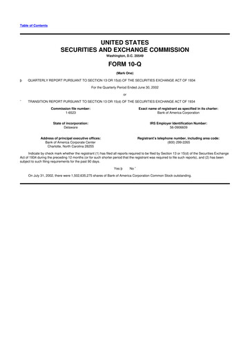 Vorschaubild Bank of America  10-Q Quartalsbericht  