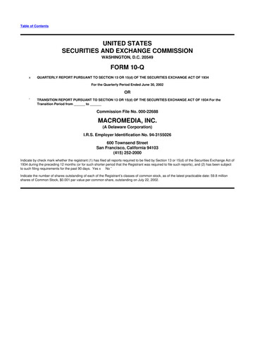 Miniature Macromedia 10-Q Rapport trimestriel  