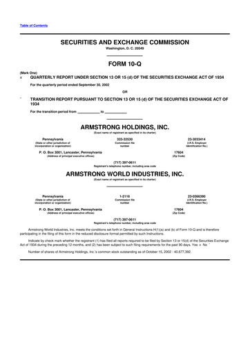 Vorschaubild Armstrong World Industries
 10-Q Quartalsbericht  