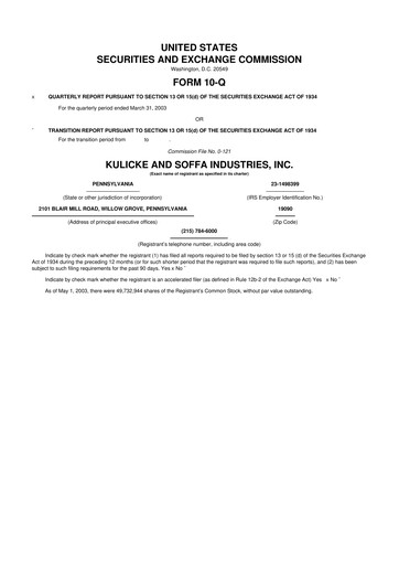 Vorschaubild Kulicke and Soffa Industries 10-Q Quartalsbericht  