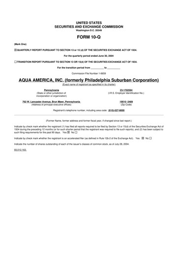 Thumbnail Essential Utilities
 10-Q Quarterly Report FY 