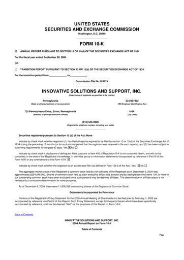 Thumbnail Innovative Solutions and Support 10-K Annual Report 