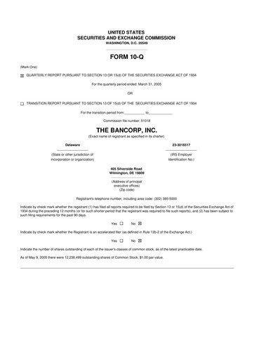 Thumbnail The Bancorp, Inc. 10-Q Quarterly Report FY 