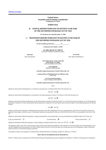 Thumbnail Acadia Realty Trust
 10-K Annual Report 