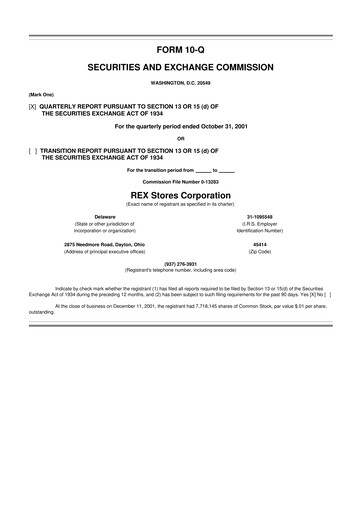 Thumbnail REX American Resources
 10-Q Quarterly Report FY 