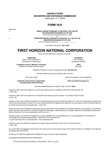 Vorschaubild First Horizon Corporation 10-K Jahresbericht 