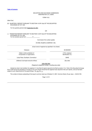 Thumbnail Sturm, Ruger & Co 10-Q Quarterly Report FY 