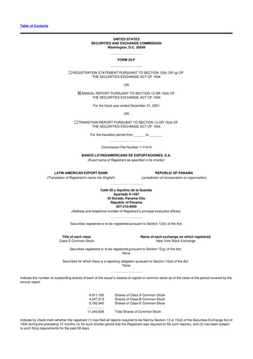 Thumbnail Bladex 20-F Annual Report 