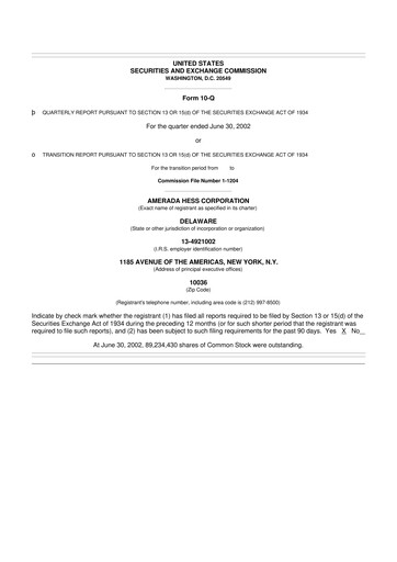 Vorschaubild Hess 10-Q Quartalsbericht  