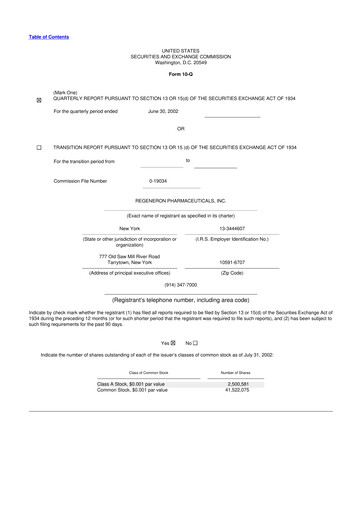 Thumbnail Regeneron Pharmaceuticals 10-Q Quarterly Report FY 