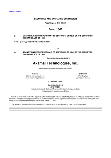 Thumbnail Akamai
 10-Q Quarterly Report FY 