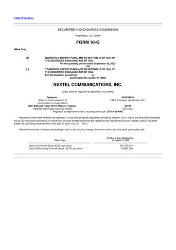 Thumbnail Nextel Communications 10-Q Quarterly Report FY 