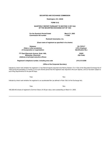 Vorschaubild Rockwell Automation
 10-Q Quartalsbericht  