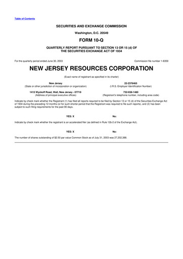 Thumbnail New Jersey Resources 10-Q Quarterly Report FY 