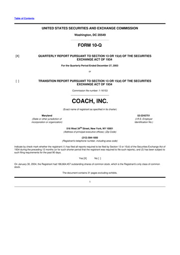 Thumbnail Tapestry 10-Q Quarterly Report FY 