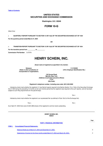 Thumbnail Henry Schein
 10-Q Quarterly Report FY 
