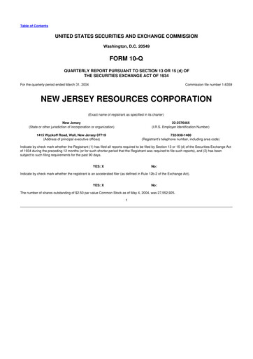 Thumbnail New Jersey Resources 10-Q Quarterly Report FY 