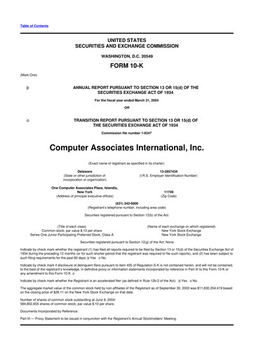 Thumbnail CA Technologies 10-K Annual Report 