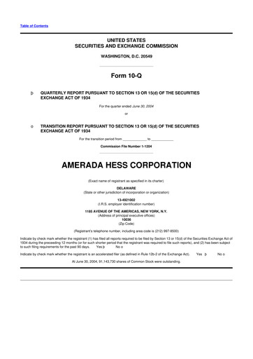 Vorschaubild Hess 10-Q Quartalsbericht  