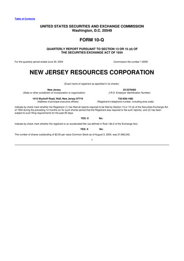Thumbnail New Jersey Resources 10-Q Quarterly Report FY 