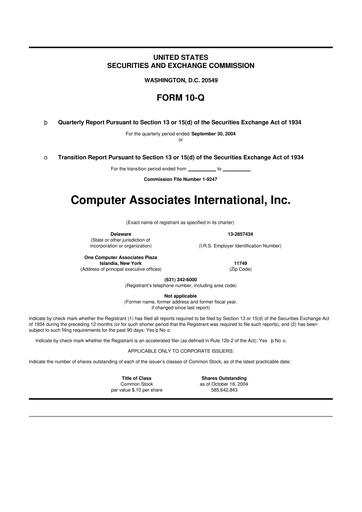 Thumbnail CA Technologies 10-Q Quarterly Report FY 