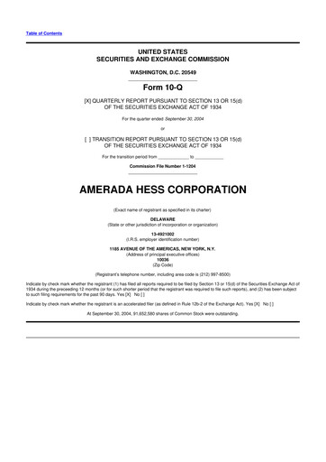 Vorschaubild Hess 10-Q Quartalsbericht  