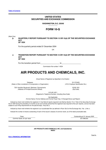 Thumbnail Air Products and Chemicals 10-Q Quarterly Report FY 