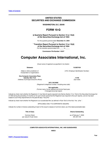 Thumbnail CA Technologies 10-Q Quarterly Report FY 