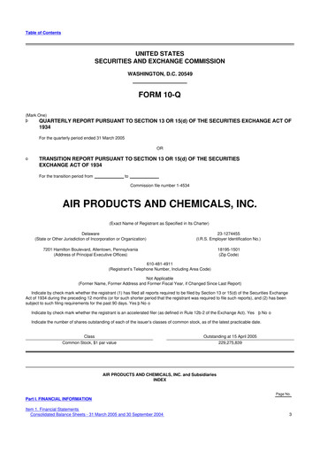 Thumbnail Air Products and Chemicals 10-Q Quarterly Report FY 