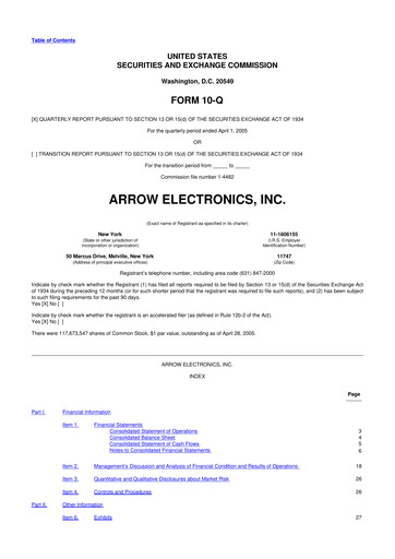 Thumbnail Arrow Electronics
 10-Q Quarterly Report FY 